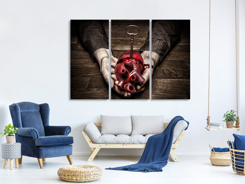 3-piece-canvas-print-key-to-my-heart