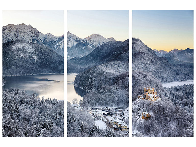 3-piece-canvas-print-neuschwanstein-castle-in-ammergebierge