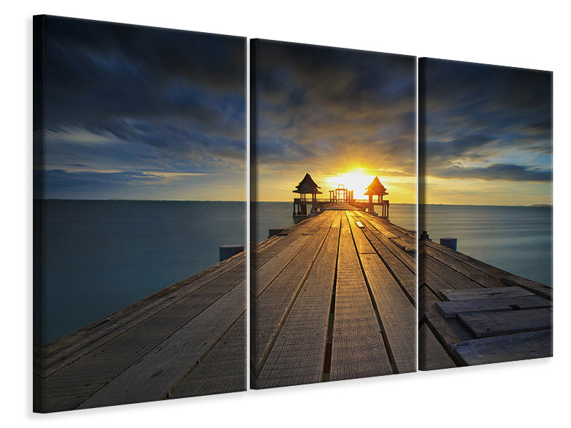 3-piece-canvas-print-sunset-at-the-wooden-bridge