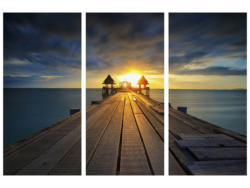 3-piece-canvas-print-sunset-at-the-wooden-bridge