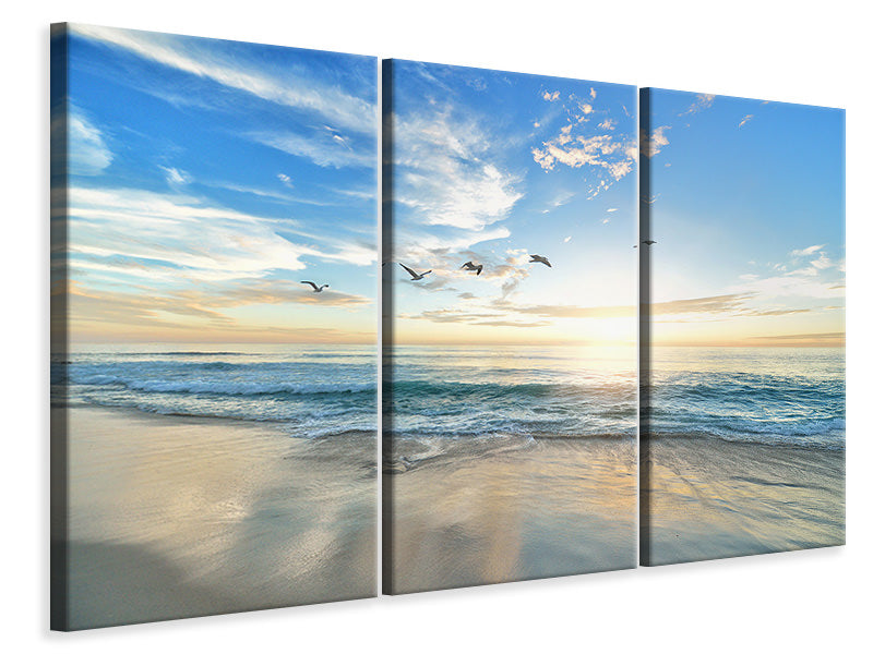 3-piece-canvas-print-the-seagulls-and-the-sea-at-sunrise