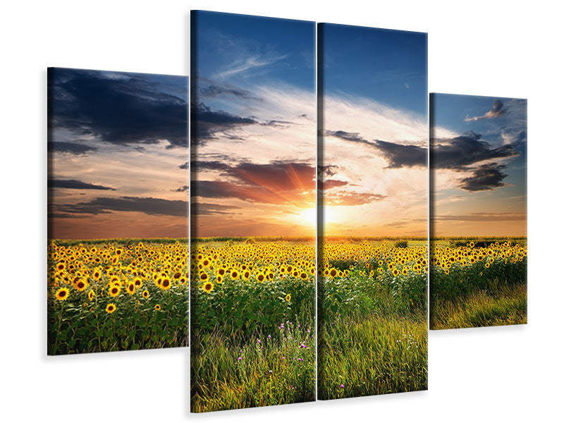 4-piece-canvas-print-a-field-of-sunflowers