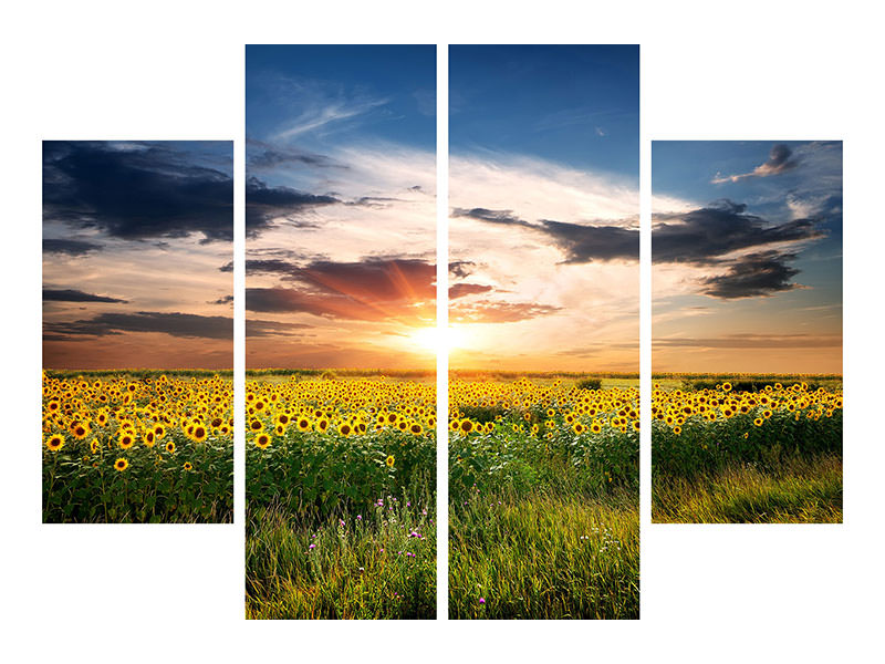 4-piece-canvas-print-a-field-of-sunflowers