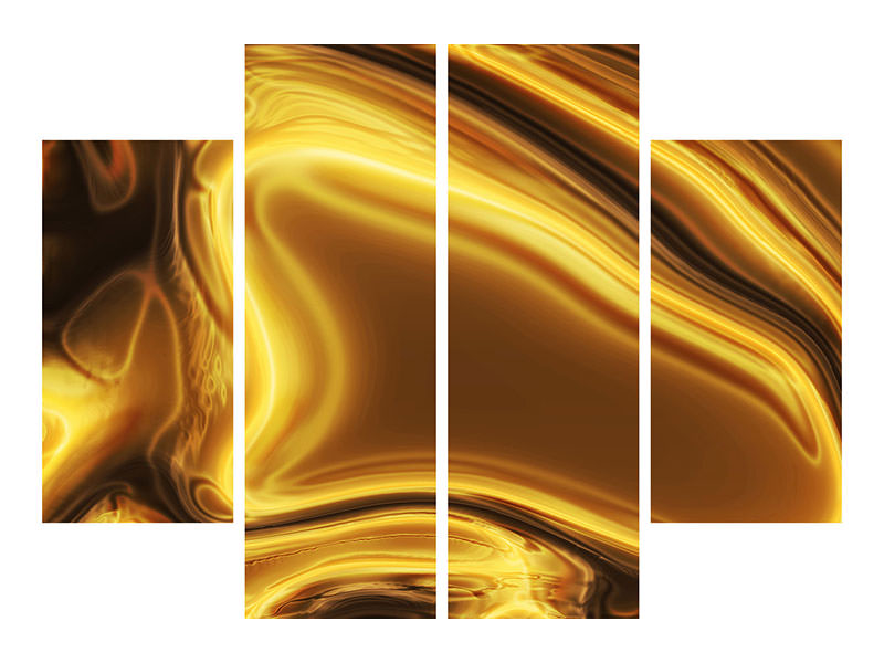 4-piece-canvas-print-abstract-liquid-gold