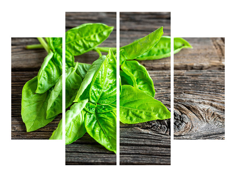 4-piece-canvas-print-basil-leaves-ii