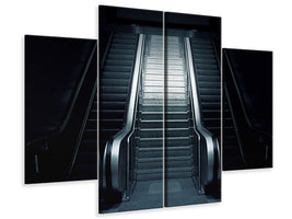 4-piece-canvas-print-escalator-in-the-dark