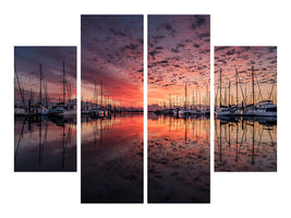 4-piece-canvas-print-evening-mood-in-the-harbor