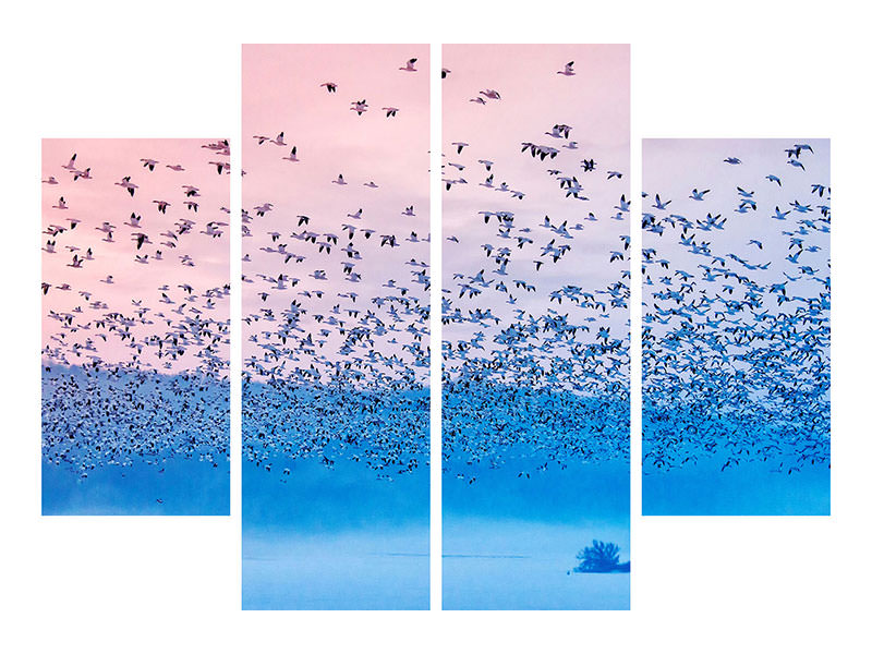 4-piece-canvas-print-flying-in-the-fogging-morning