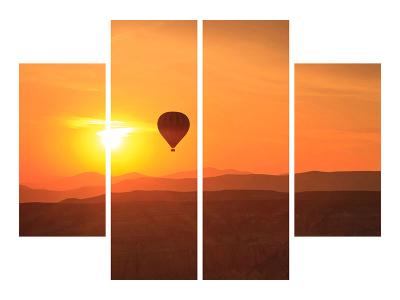 4-piece-canvas-print-hot-air-balloon-at-sunset