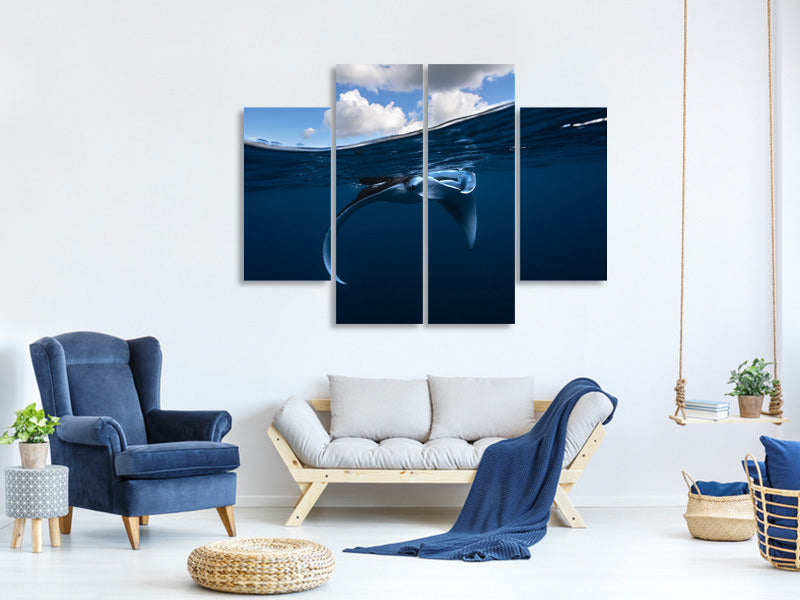 4-piece-canvas-print-little-manta-ray