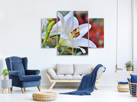 4-piece-canvas-print-magnificent-lily-in-white