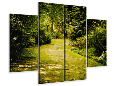 4-piece-canvas-print-moss-covered-path