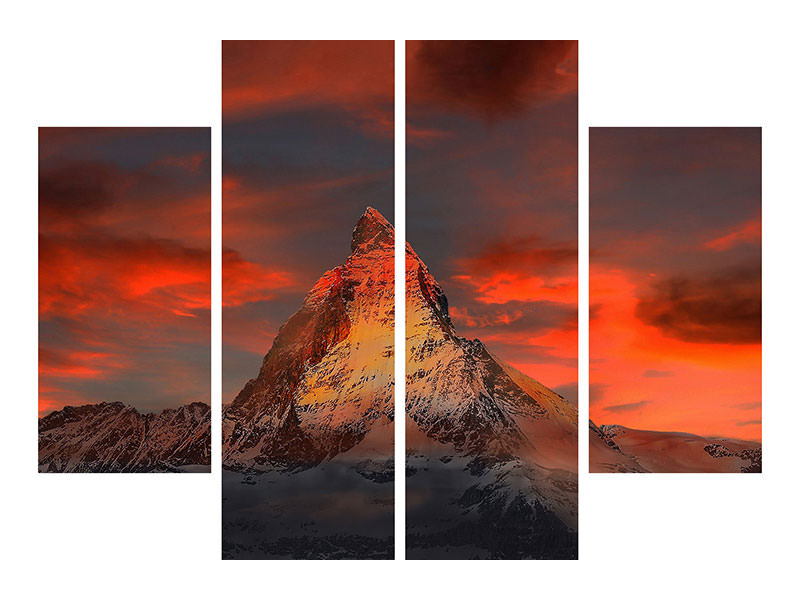 4-piece-canvas-print-mountains-of-switzerland-at-sunset