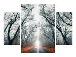 4-piece-canvas-print-mysterious-mood-in-the-forest