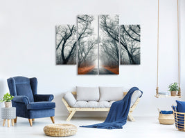 4-piece-canvas-print-mysterious-mood-in-the-forest