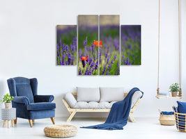 4-piece-canvas-print-poppy-in-the-lavender