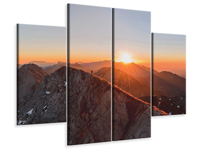 4-piece-canvas-print-running-on-the-ridge