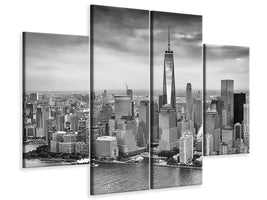 4-piece-canvas-print-skyline-black-and-white-photography-new-york