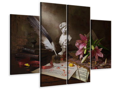 4-piece-canvas-print-still-life-with-lily-and-bust