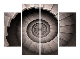 4-piece-canvas-print-stone-spiral-staircase