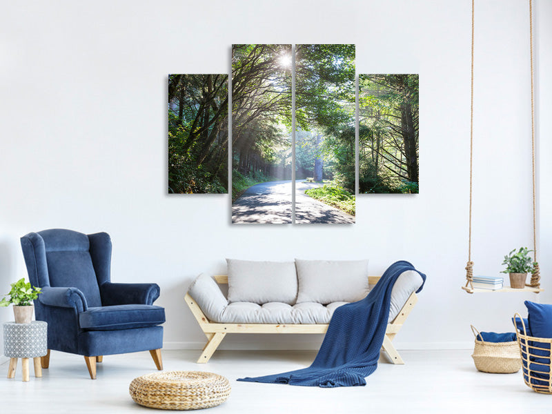 4-piece-canvas-print-sunny-forest-path