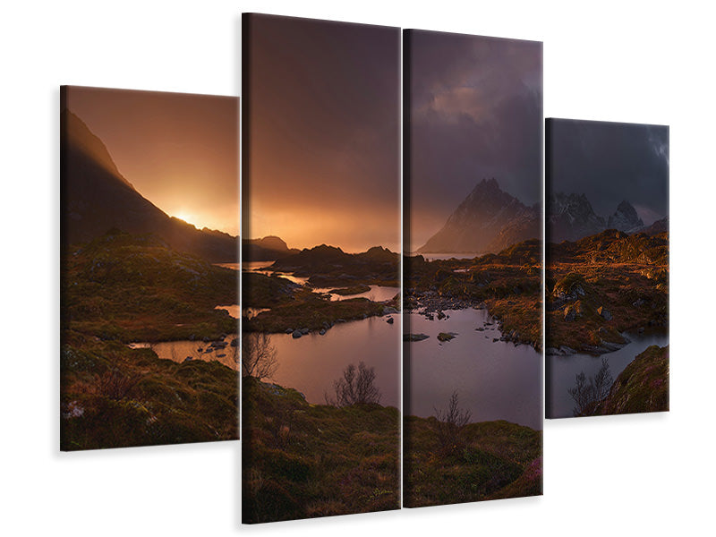 4-piece-canvas-print-sunrise-over-lofoten