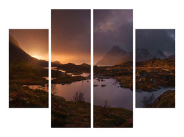 4-piece-canvas-print-sunrise-over-lofoten