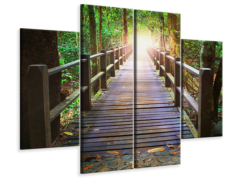 4-piece-canvas-print-the-bridge-in-the-forest