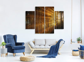 4-piece-canvas-print-trees-in-sunbeams