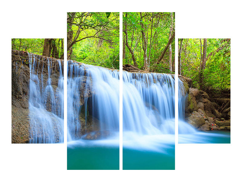 4-piece-canvas-print-waterfall-si-nakharin