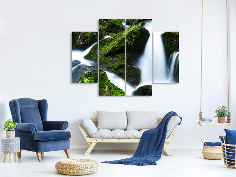 4-piece-canvas-print-wild-waterfall