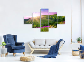 5-piece-canvas-print-a-summer-landscape-at-sunrise