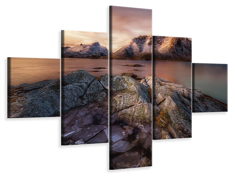 5-piece-canvas-print-frozen-sunrise