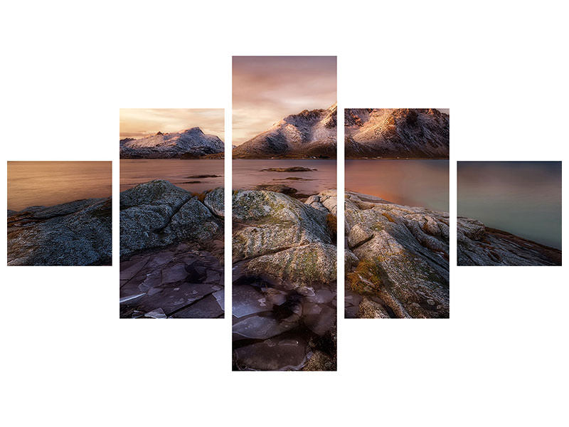 5-piece-canvas-print-frozen-sunrise