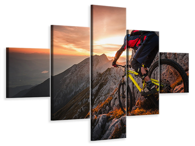 5-piece-canvas-print-golden-hour-high-alpine-ride