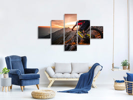 5-piece-canvas-print-golden-hour-high-alpine-ride