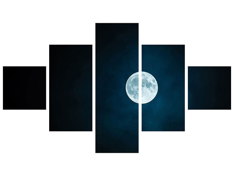 5-piece-canvas-print-imposing-full-moon