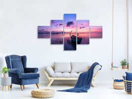 5-piece-canvas-print-impressive-sunset-at-the-sea