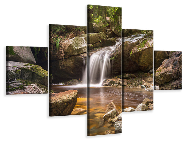 5-piece-canvas-print-little-waterfall