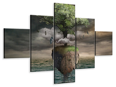 5-piece-canvas-print-lonely-tree