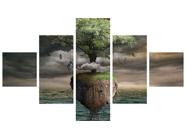 5-piece-canvas-print-lonely-tree