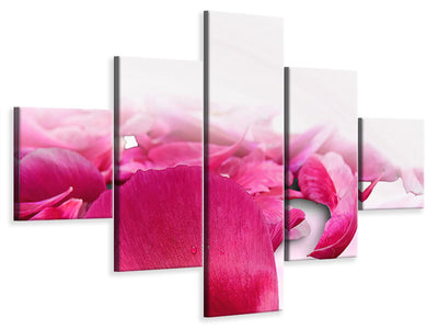 5-piece-canvas-print-rose-petals-in-pink-iii