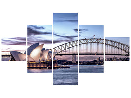 5-piece-canvas-print-skyline-sydney-opera-house