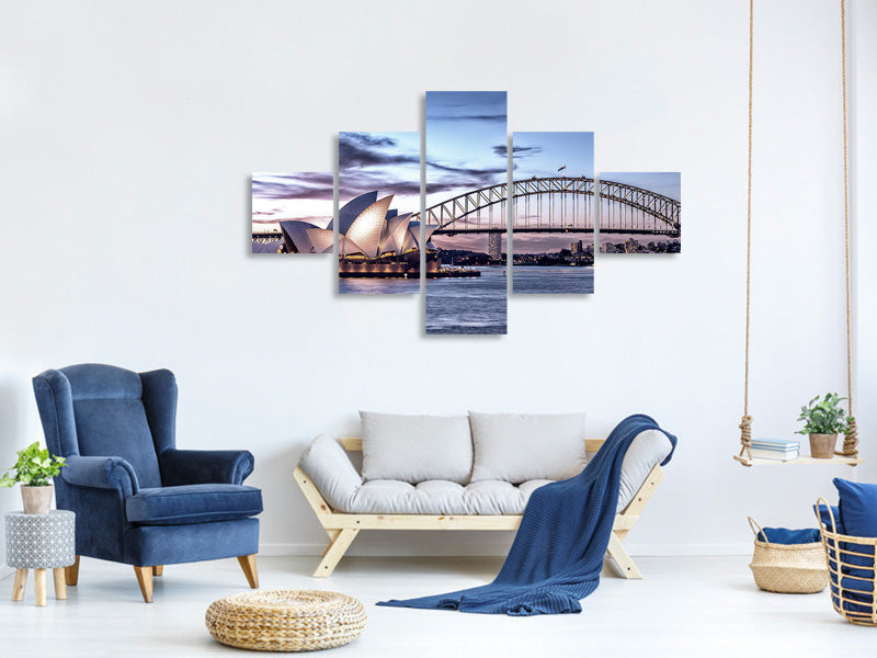 5-piece-canvas-print-skyline-sydney-opera-house