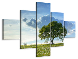 5-piece-canvas-print-spring-tree