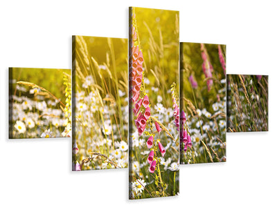 5-piece-canvas-print-summer-flower-meadow