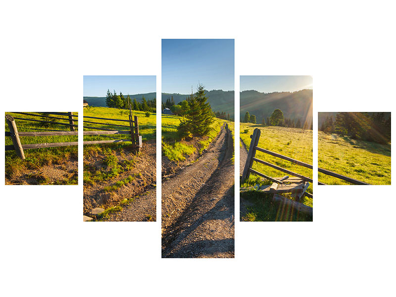 5-piece-canvas-print-sunrise-at-mountain