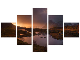 5-piece-canvas-print-sunrise-over-lofoten