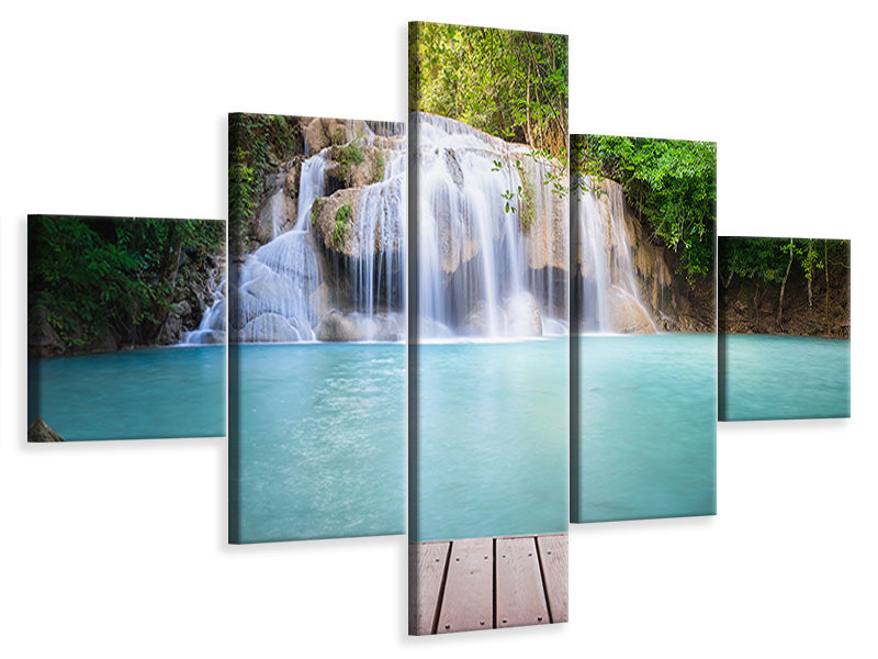 5-piece-canvas-print-terrace-at-the-waterfall