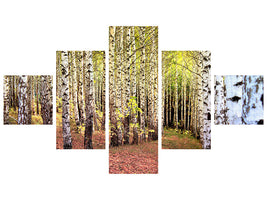 5-piece-canvas-print-the-path-between-birches